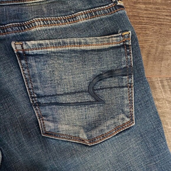 Farmcore American Eagle Outfitters Super Stretch Skinny Jeans Custom Cut Off - Picture 6 of 8